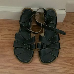 Black saltwater sandals